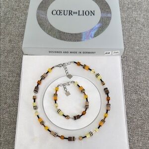 Women's Multicolor Coeur De Lion German Necklace and Bracelet Set